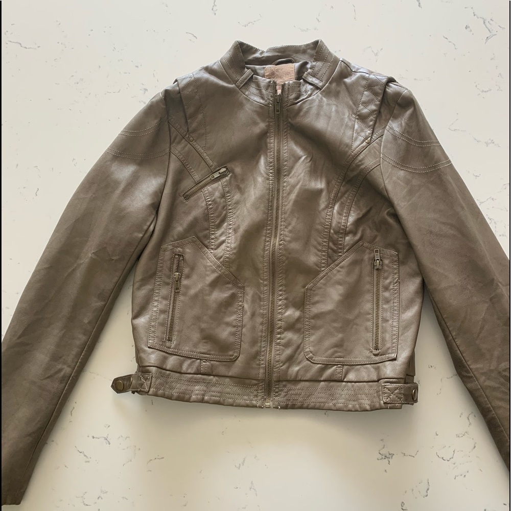 Vegan leather Moto jacket